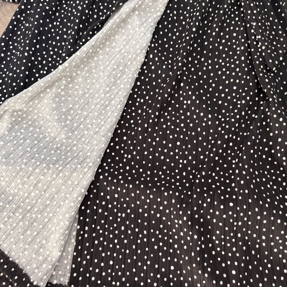 River Island Black Long Sleeve Dress with White Dots - Picture 3 of 7